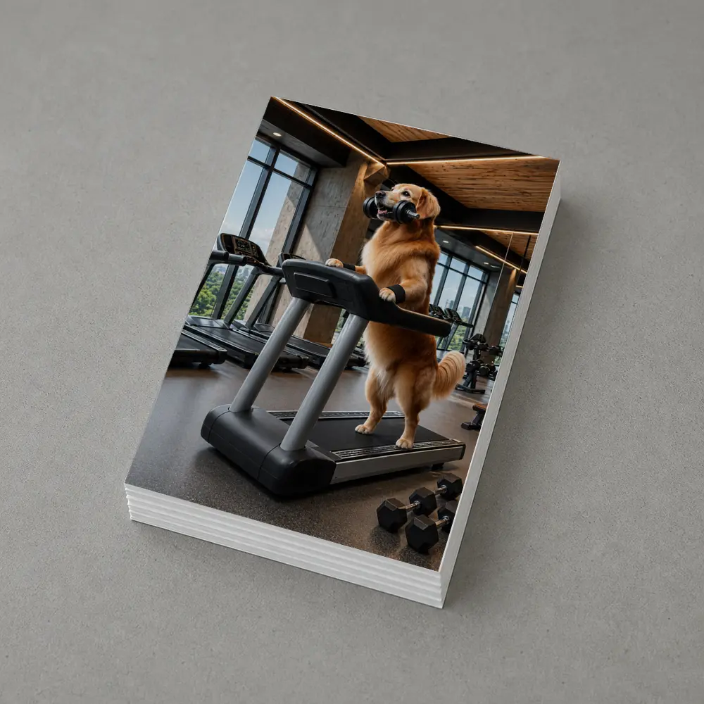 Golden Retriever Working Out In Gym – Postcards