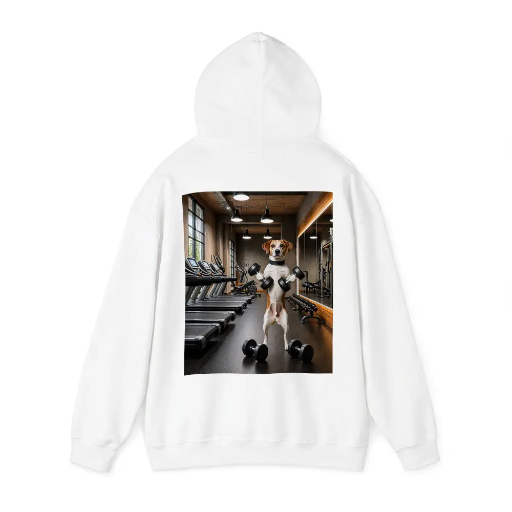 Beagle Lifting Dumbbells In Modern Gym – Hoodies