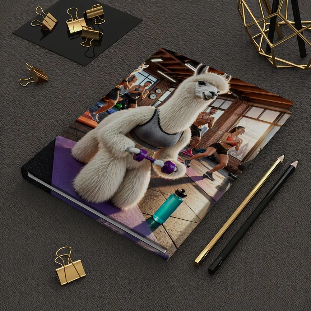 Llama Lifting Weights In Fitness Gym – Notebooks