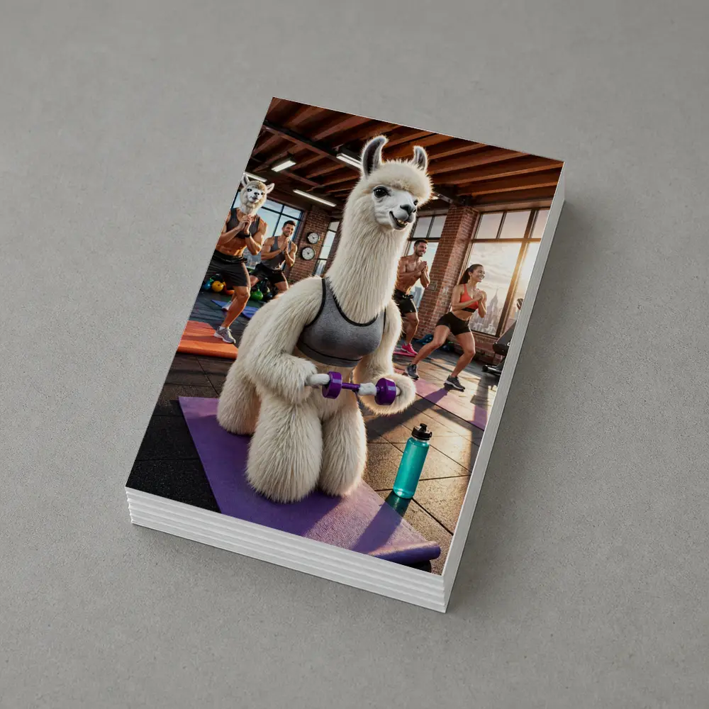 Llama Lifting Weights In Fitness Gym – Postcards