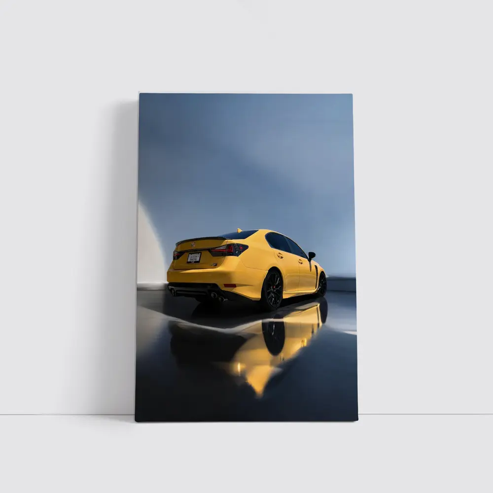 Lexus GS F Yellow Sedan Studio Shot – Wall Art