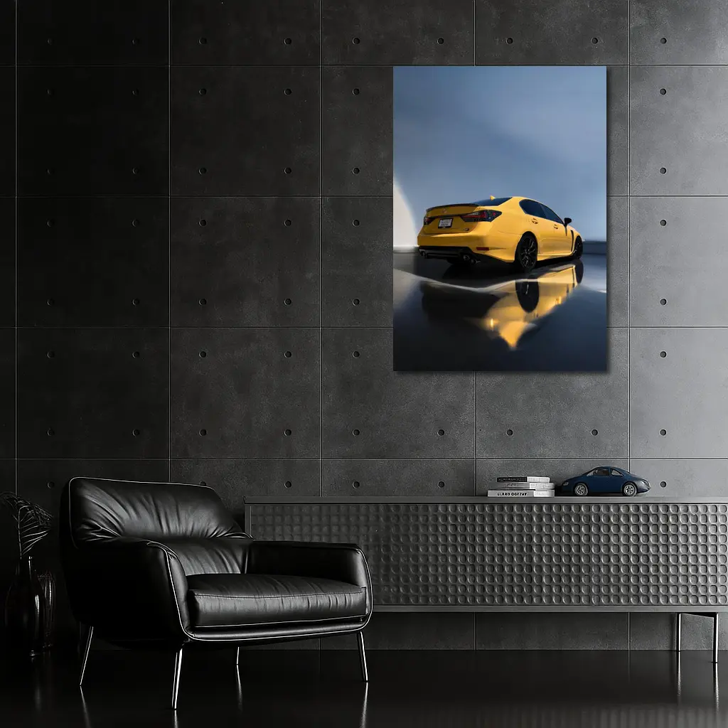 Lexus GS F Yellow Sedan Studio Shot – Wall Art