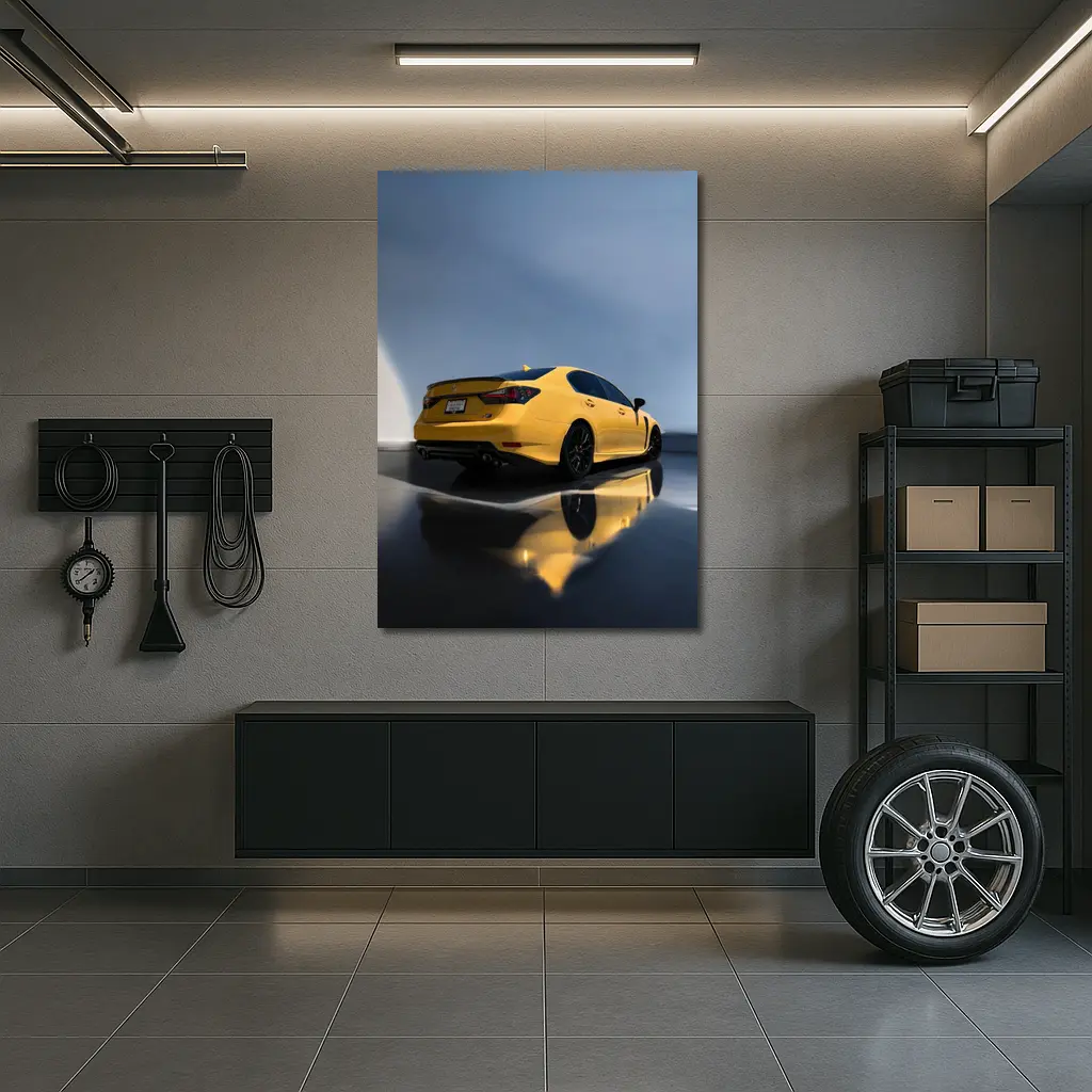 Lexus GS F Yellow Sedan Studio Shot – Wall Art