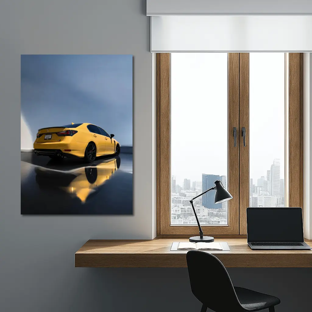 Lexus GS F Yellow Sedan Studio Shot – Wall Art