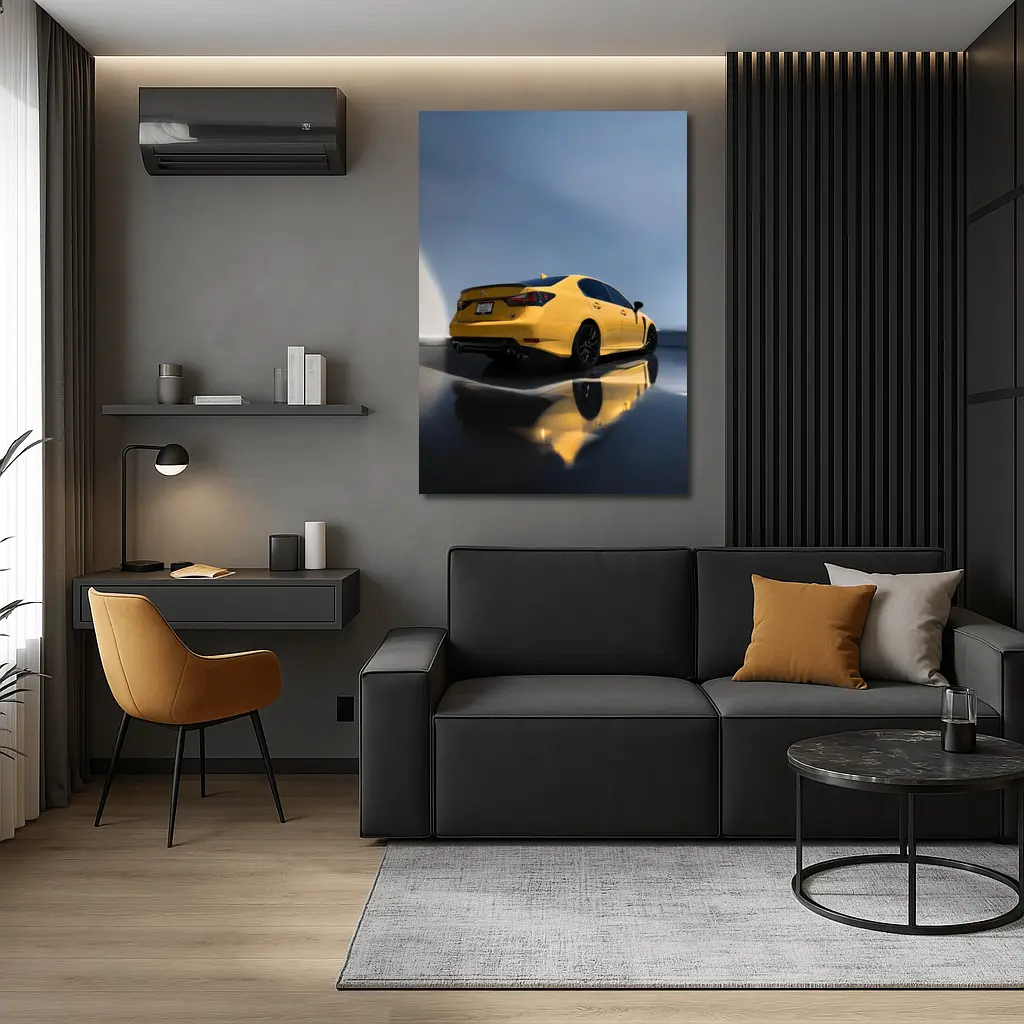 Lexus GS F Yellow Sedan Studio Shot – Wall Art