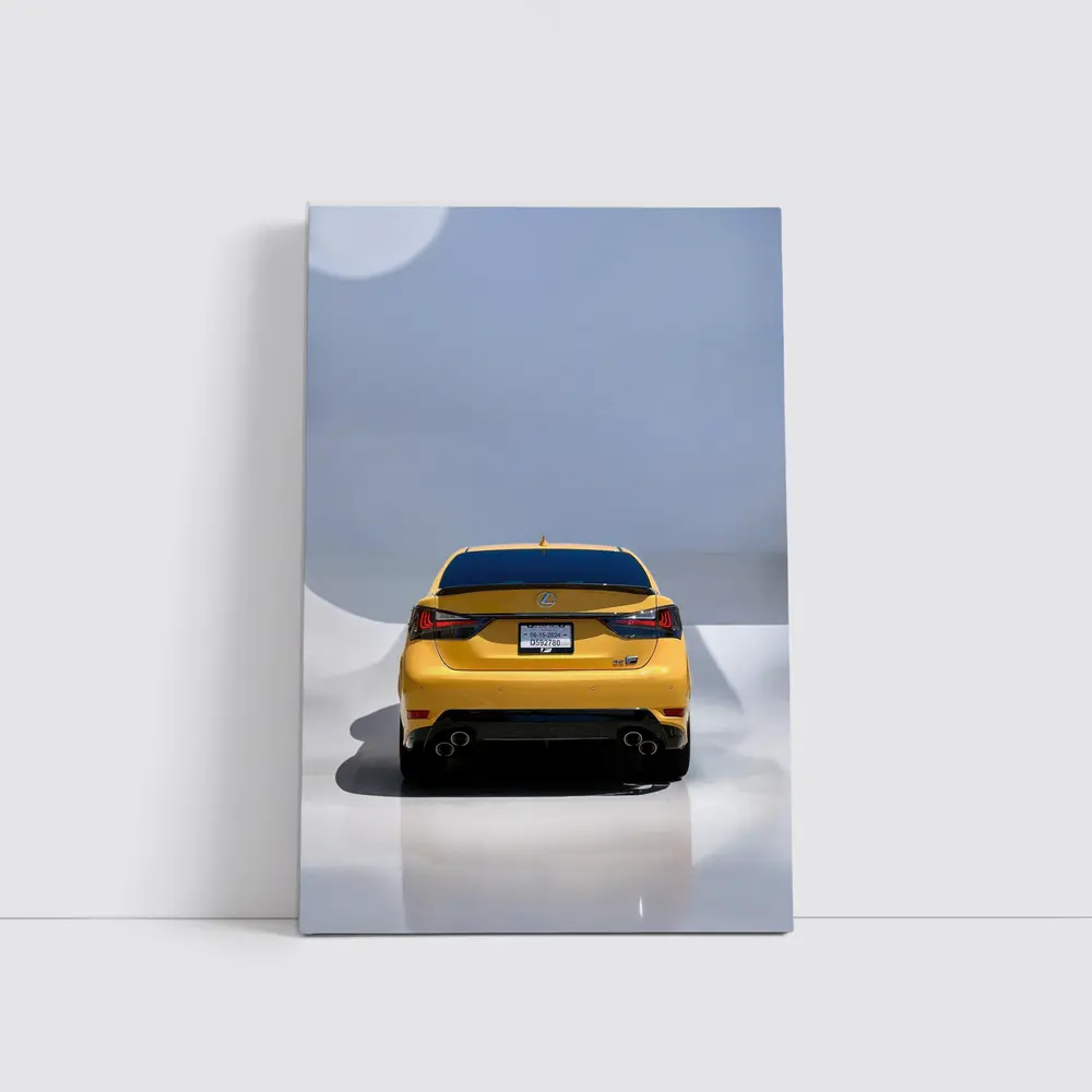 Lexus GS F Flare Yellow Rear Studio – Wall Art