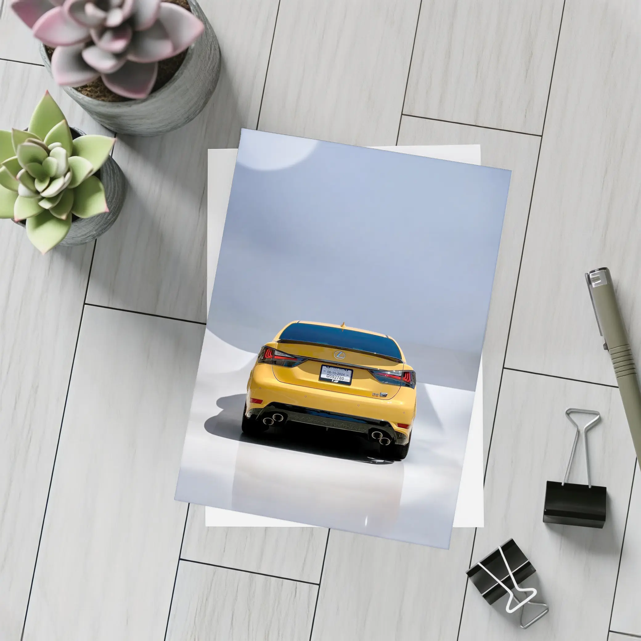Lexus GS F Flare Yellow Rear Studio – Postcards