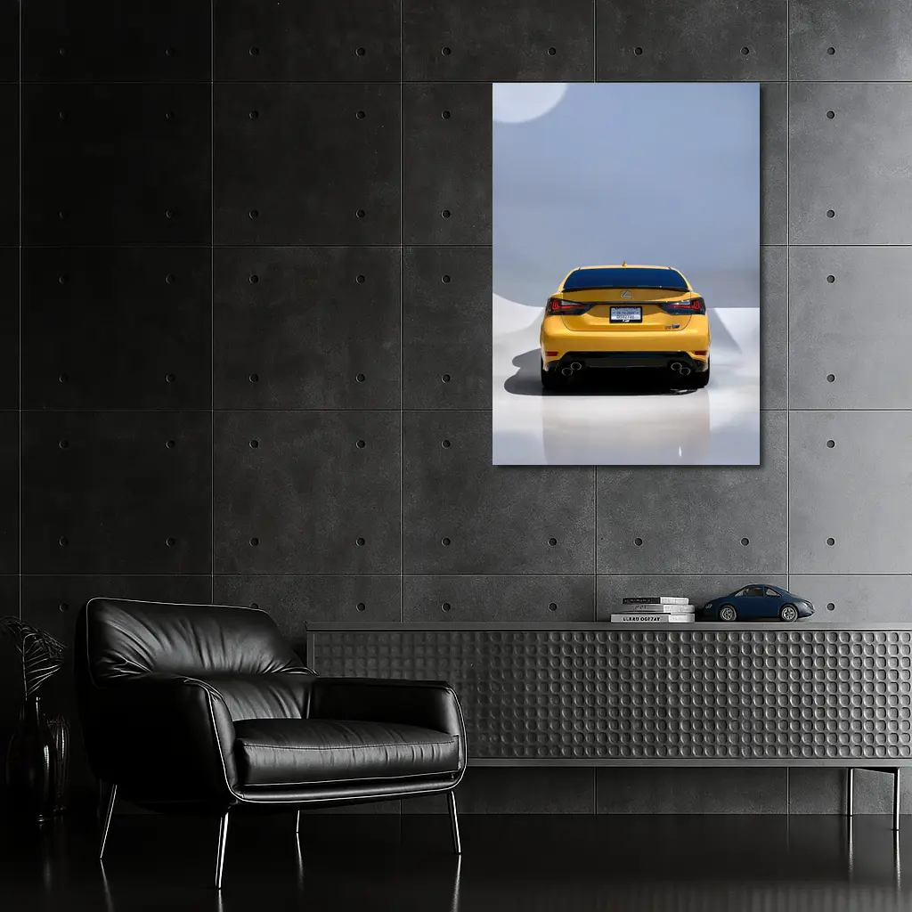 Lexus GS F Flare Yellow Rear Studio – Wall Art
