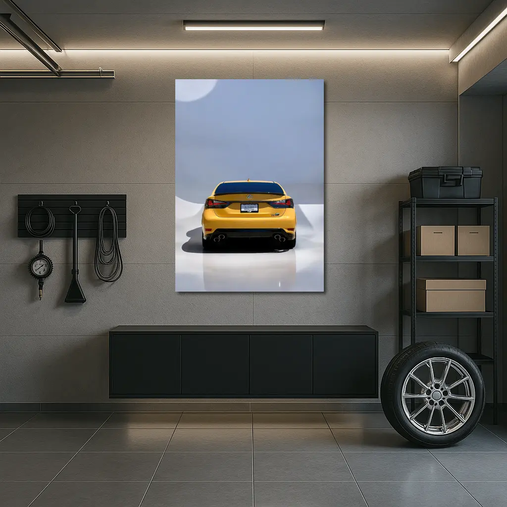 Lexus GS F Flare Yellow Rear Studio – Wall Art