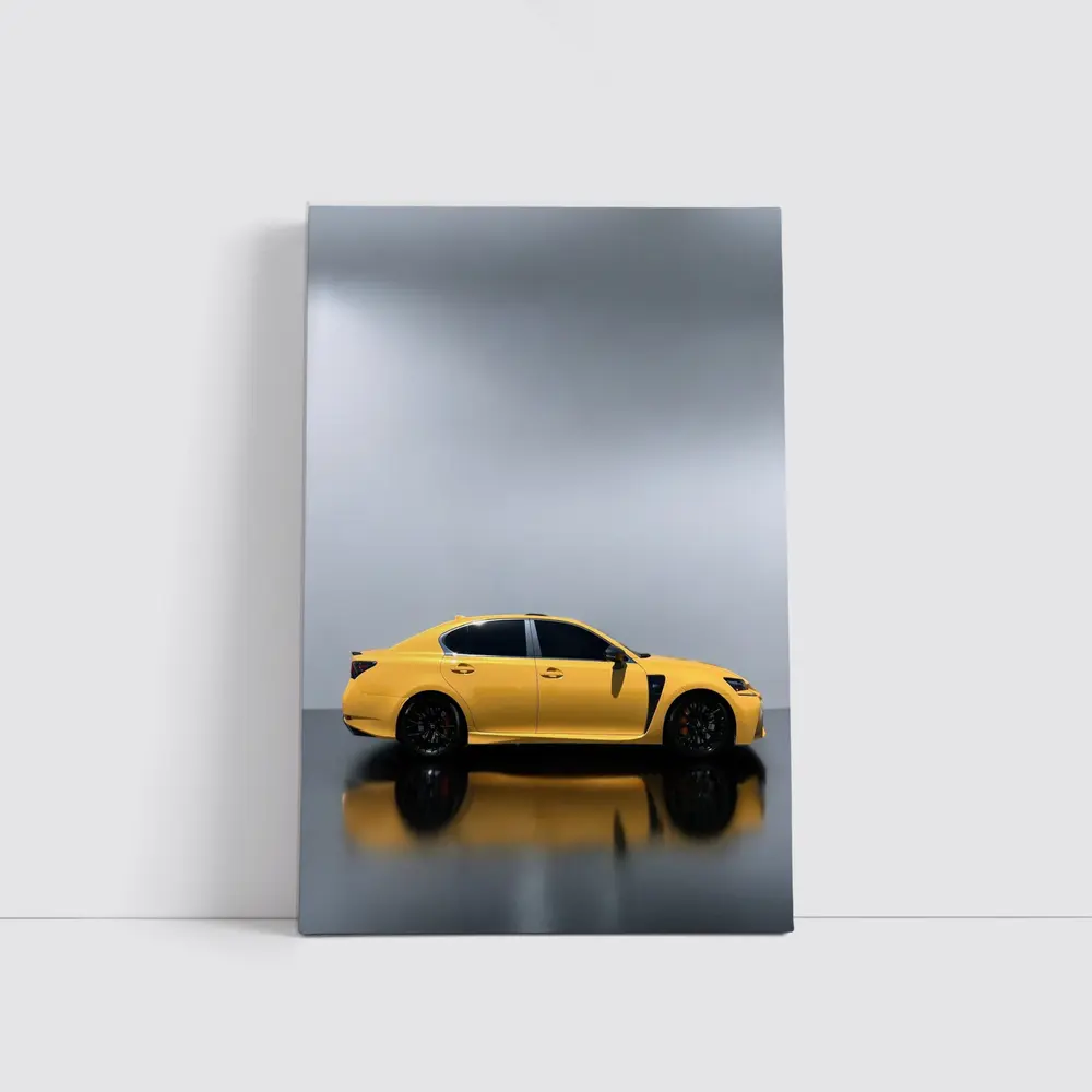 Lexus GS F Yellow Studio Reflective Background – Wall Art