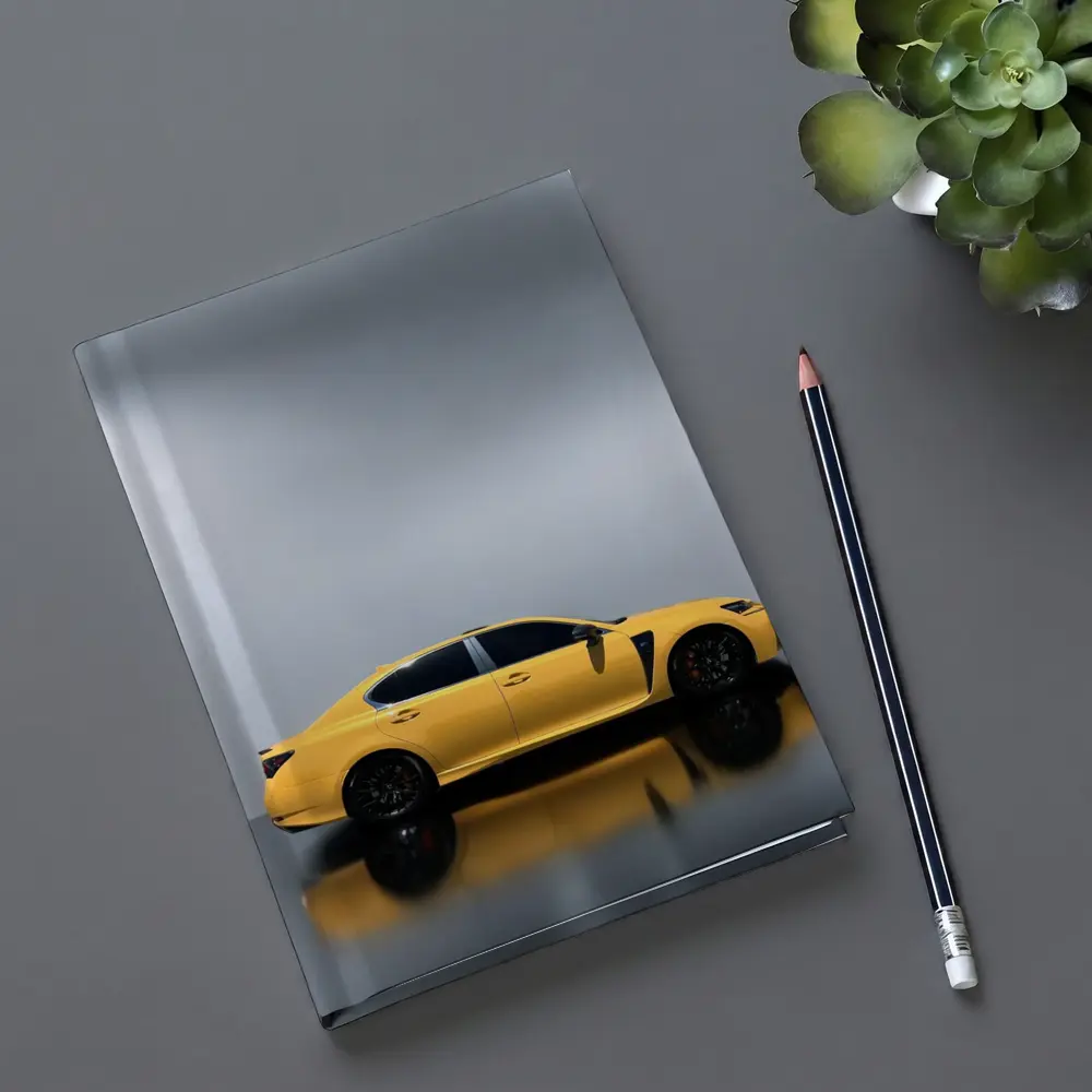Lexus GS F Yellow Studio Reflective Background – Notebooks