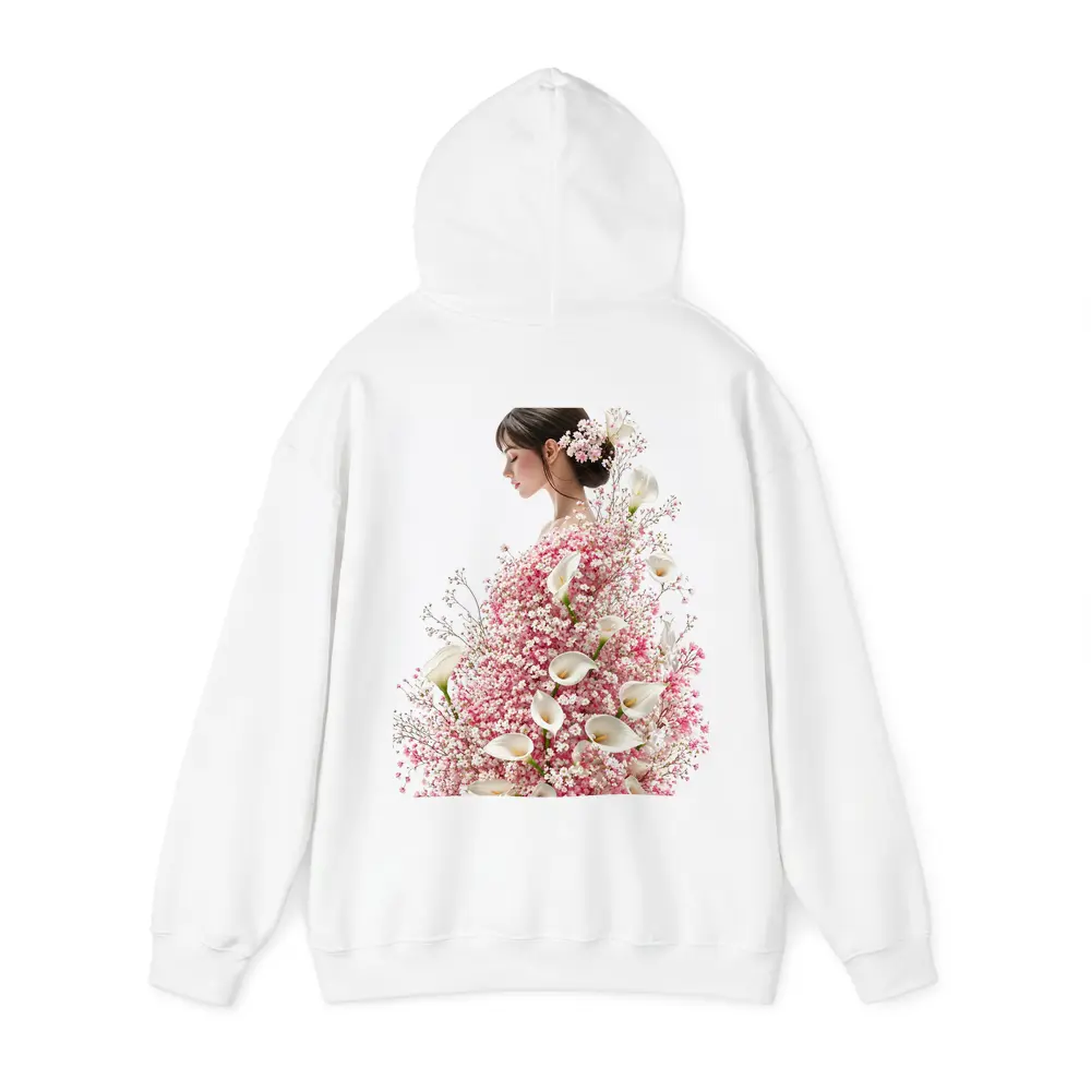 Woman Silhouette Pink Calla Lily Floral Art – Hoodies