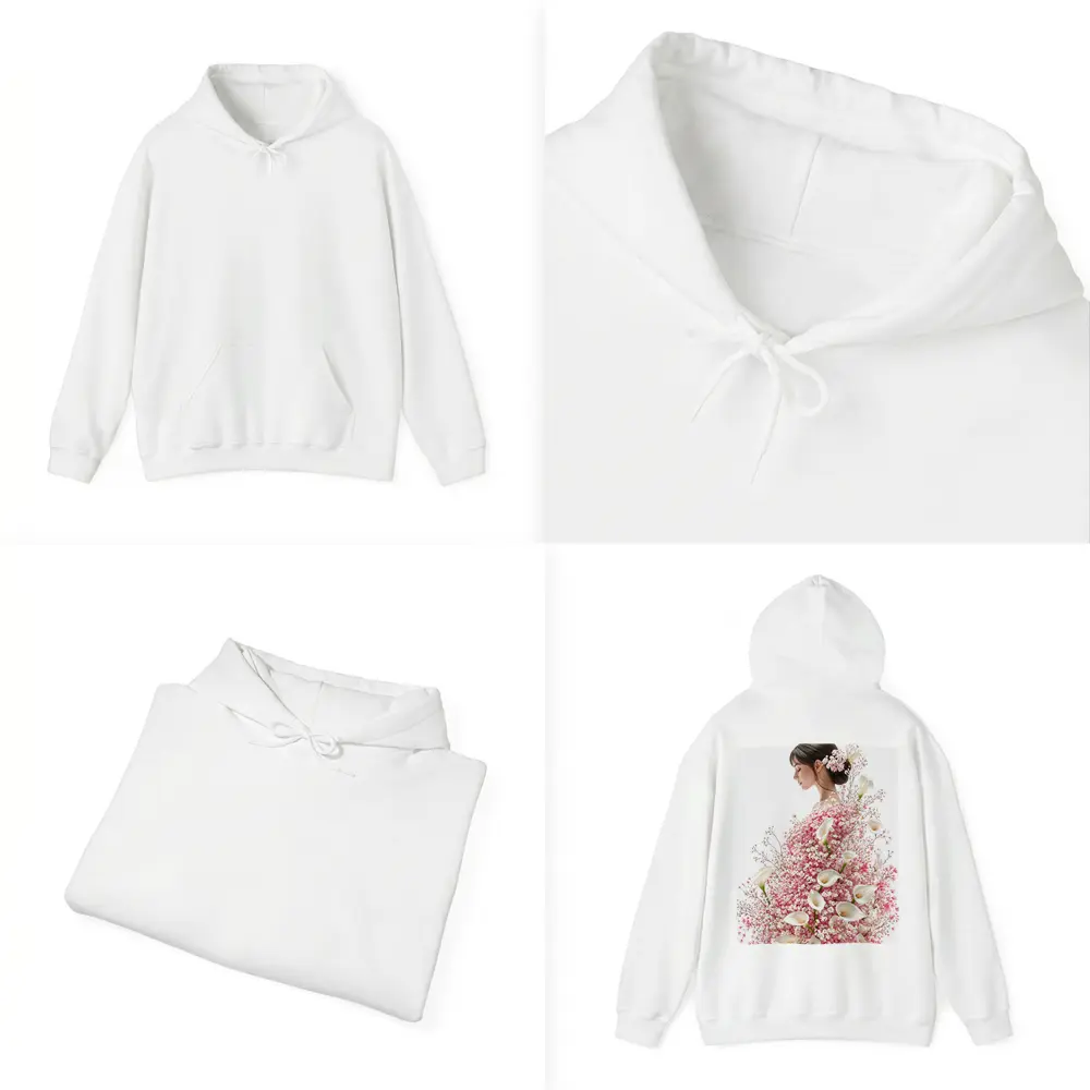 Woman Silhouette Pink Calla Lily Floral Art – Hoodies