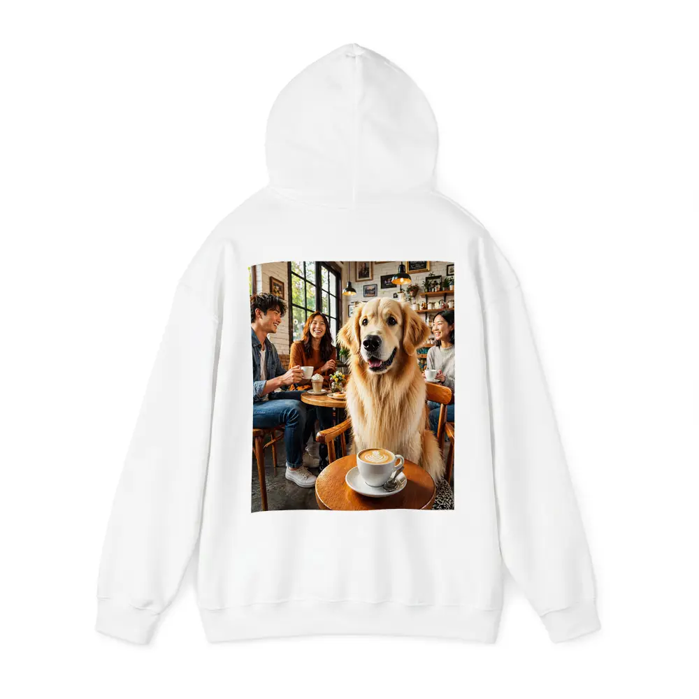 Golden Retriever Dog Relaxing in Coffee Shop – Hoodies