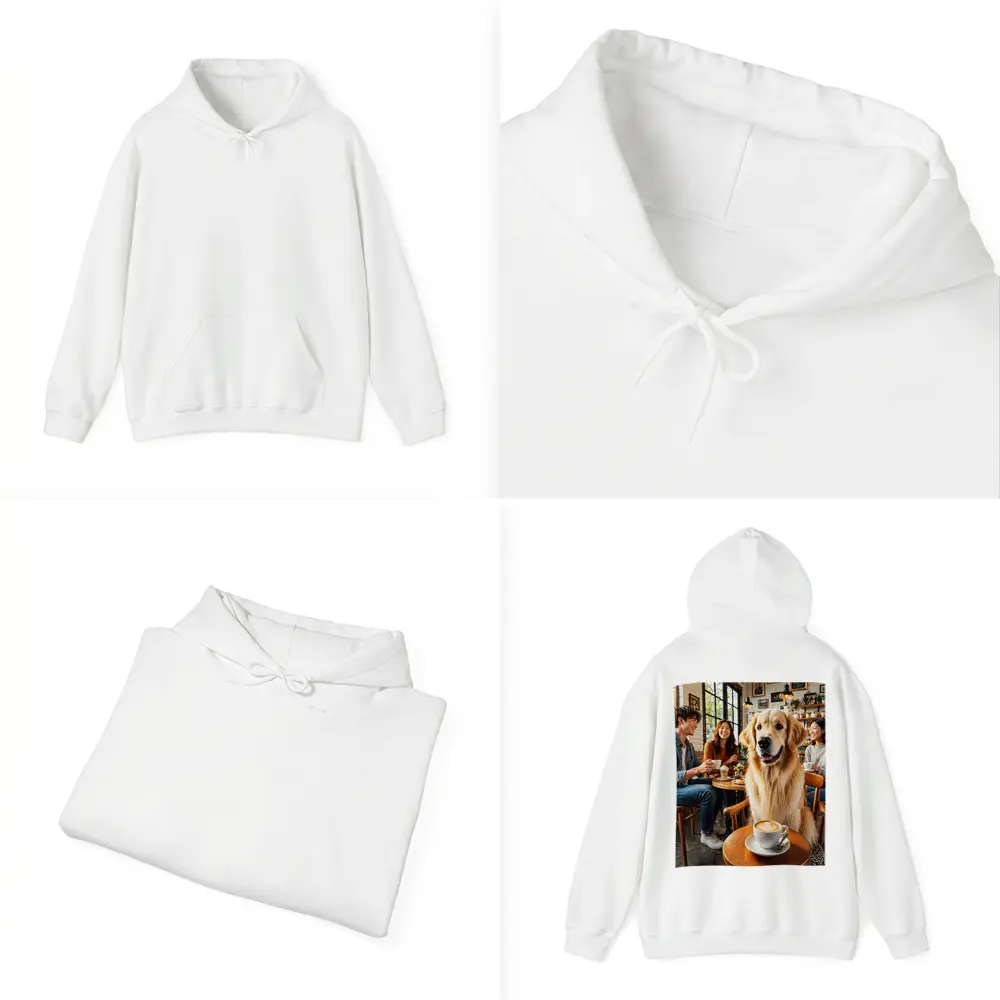 Golden Retriever Dog Relaxing in Coffee Shop – Hoodies