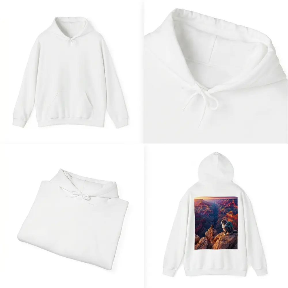 Tabby Cat Hiking Grand Canyon Sunset – Hoodies