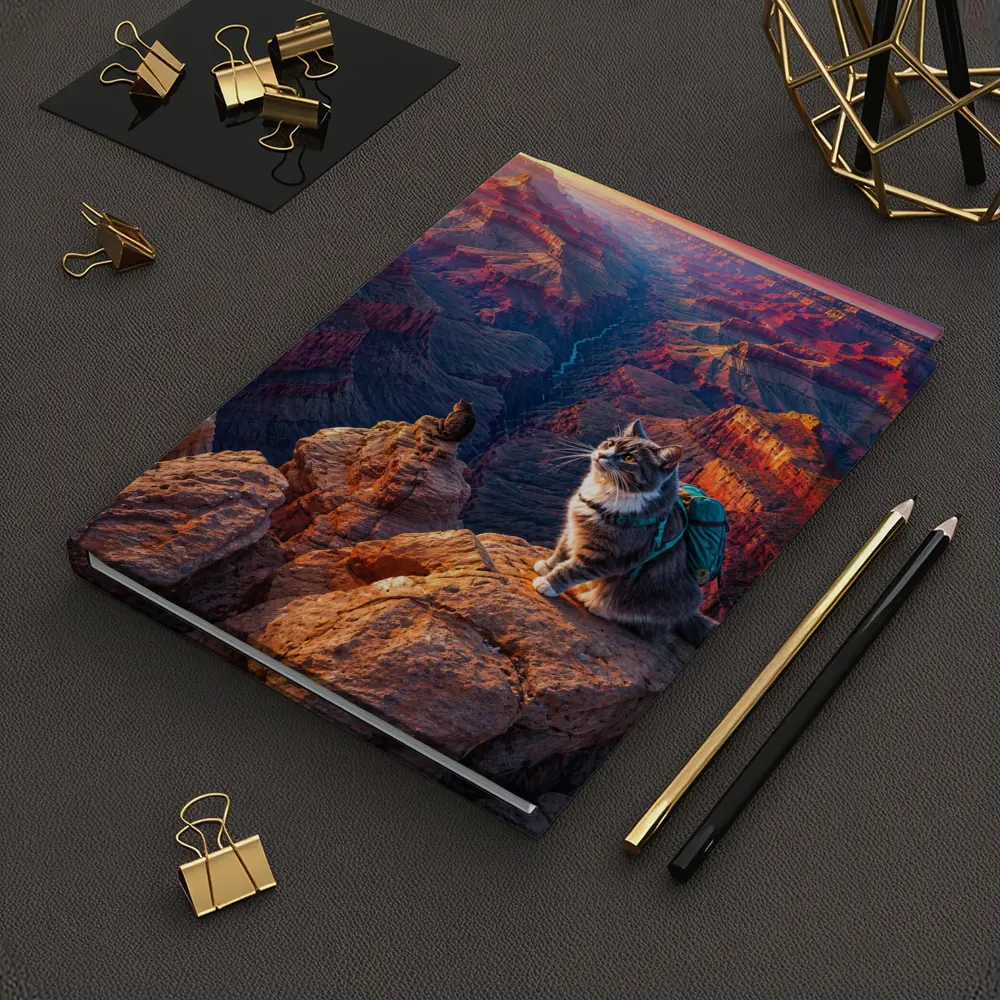 Tabby Cat Hiking Grand Canyon Sunset – Notebooks