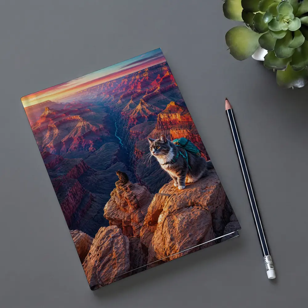 Tabby Cat Hiking Grand Canyon Sunset – Notebooks