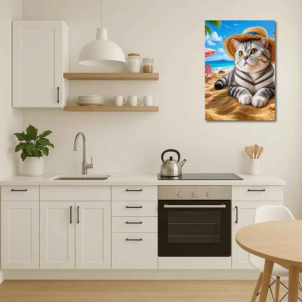 American Shorthair Cat Beach Summer Straw Hat – Wall Art