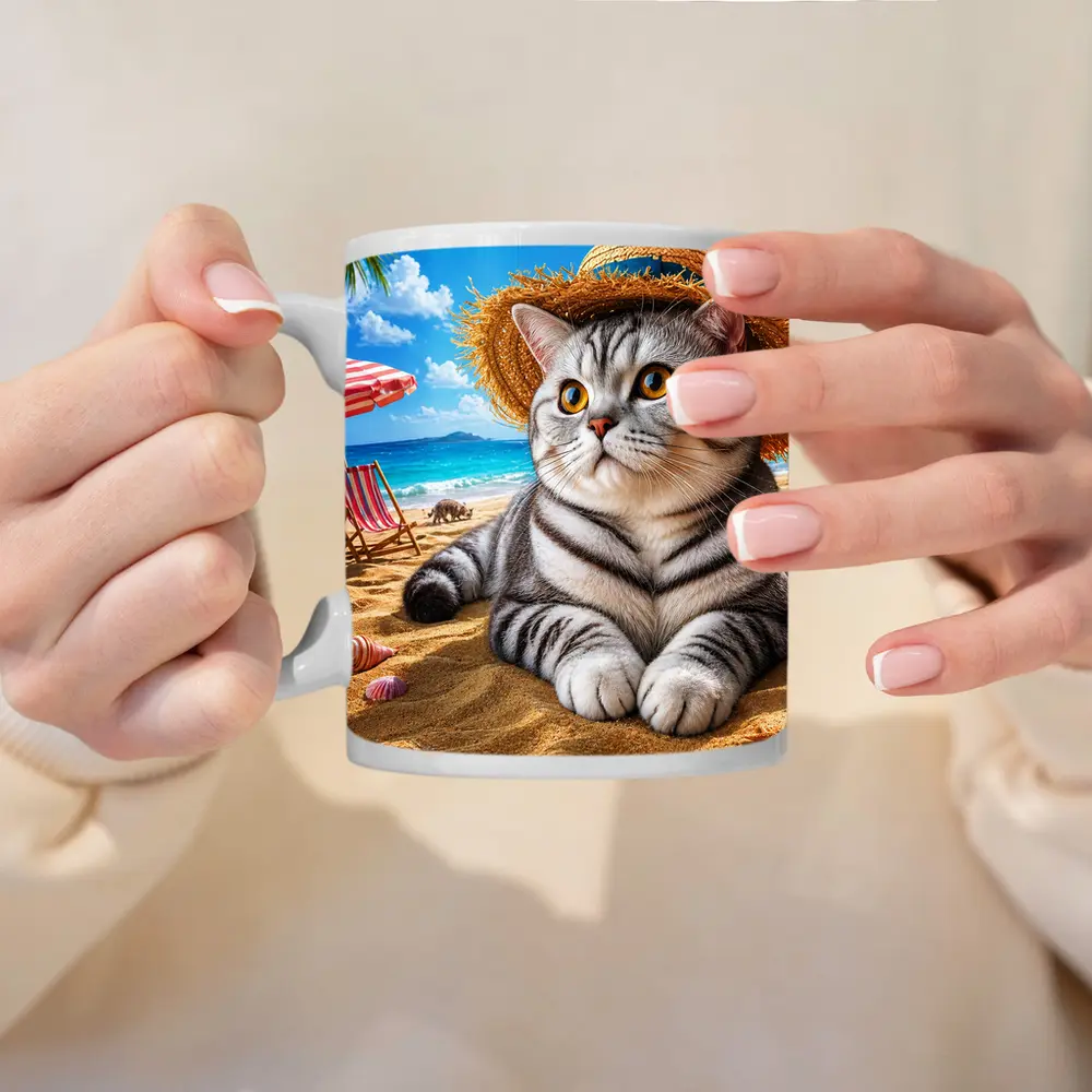 American Shorthair Cat Beach Summer Straw Hat – Mugs