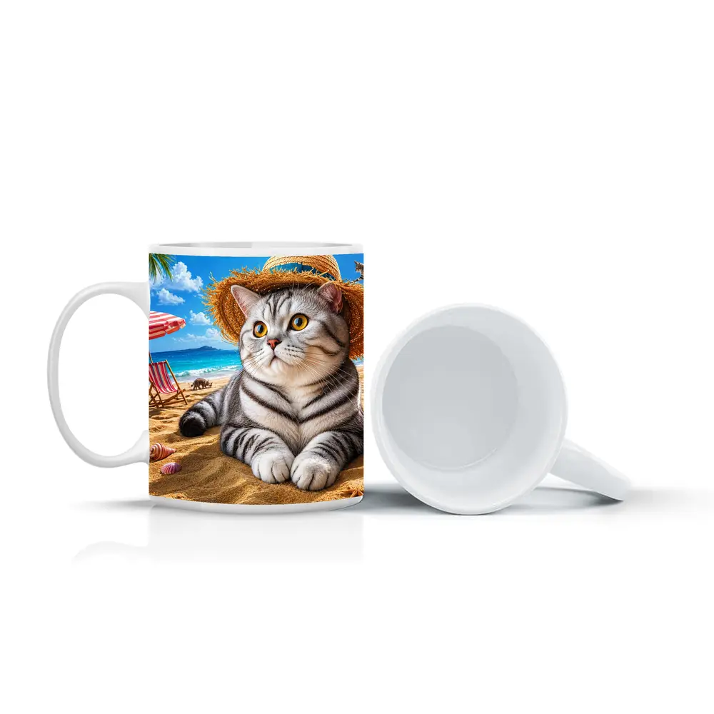 American Shorthair Cat Beach Summer Straw Hat – Mugs
