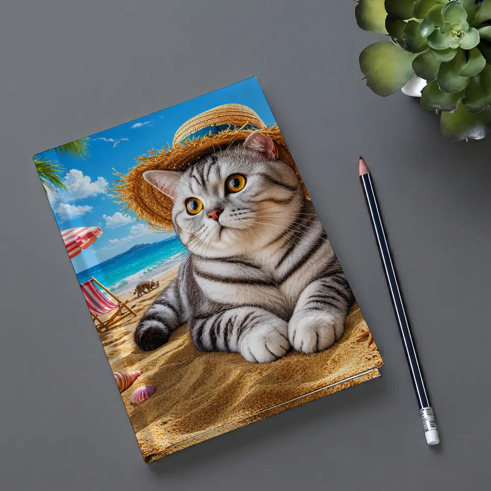 American Shorthair Cat Beach Summer Straw Hat – Notebooks