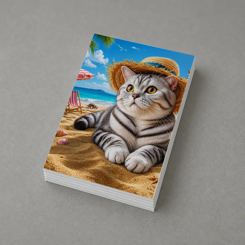 American Shorthair Cat Beach Summer Straw Hat – Postcards