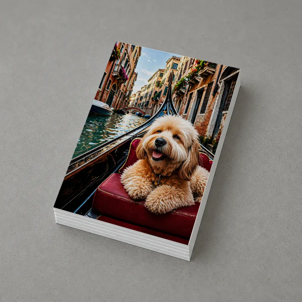 Goldendoodle Dog Riding Gondola Venice Canal – Postcards