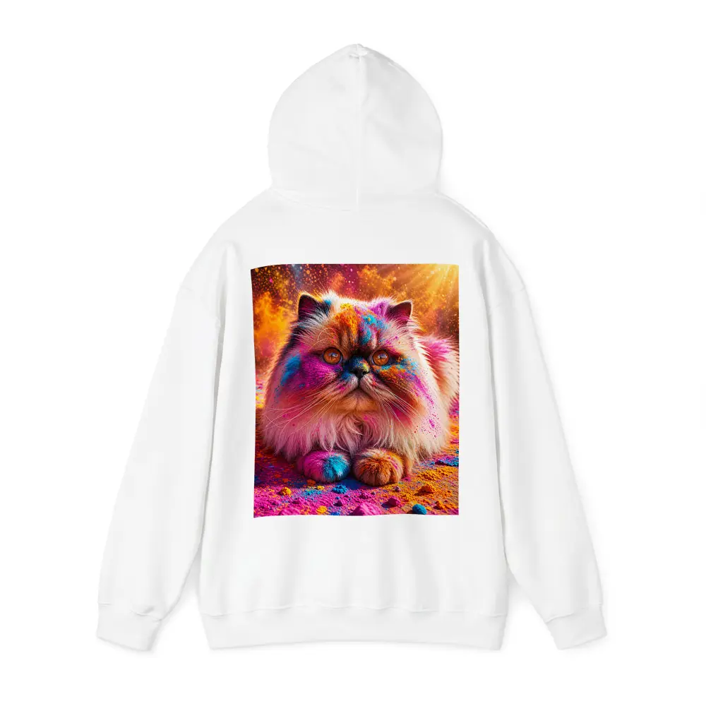 Himalayan Cat Covered in Colorful Holi Powder – Hoodies