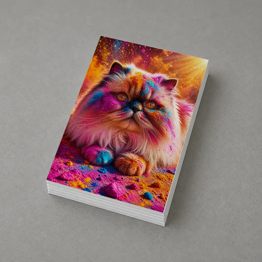 Himalayan Cat Covered in Colorful Holi Powder – Postcards