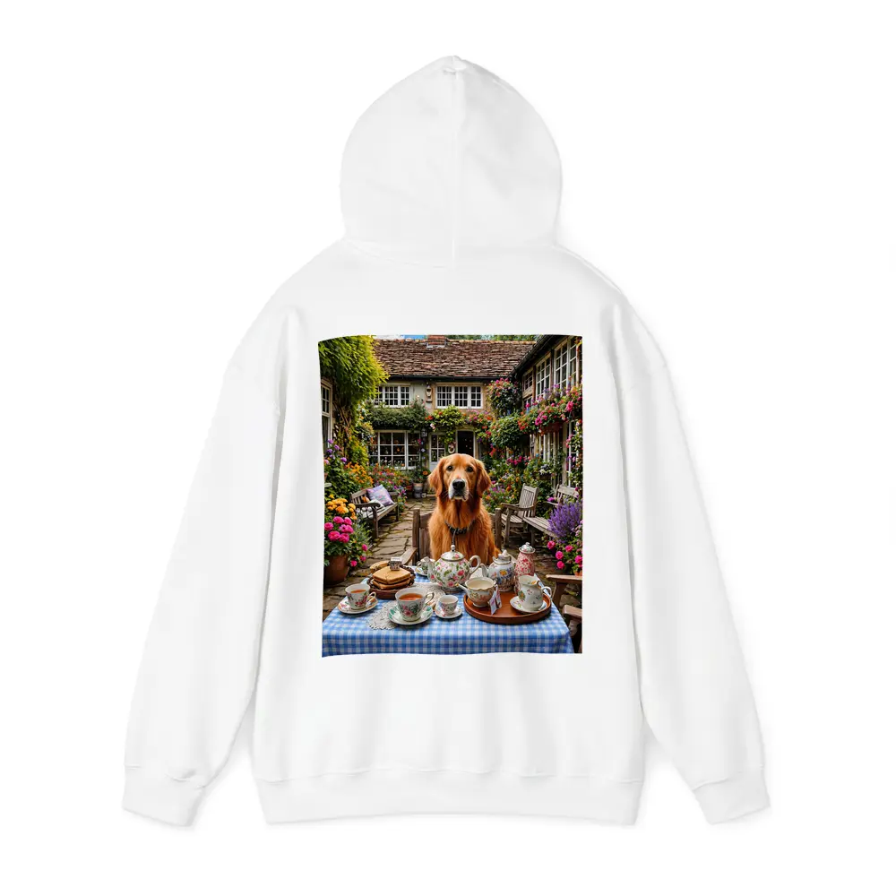 Golden Retriever Afternoon Tea Cottage Garden – Hoodies