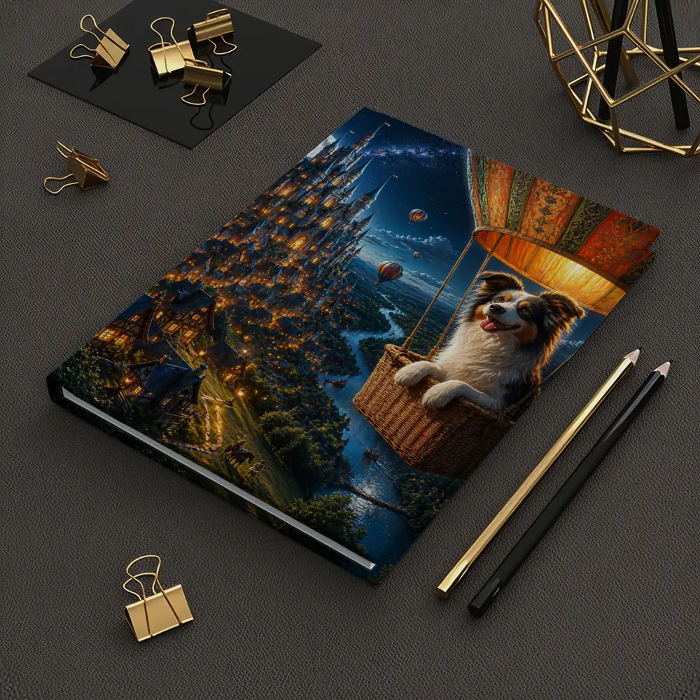 Border Collie Hot Air Balloon Fantasy Castle – Notebooks