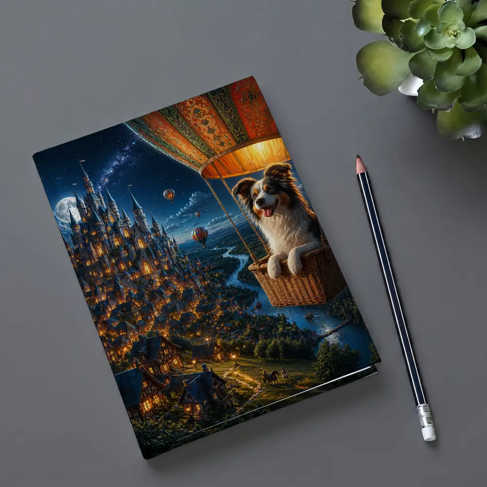 Border Collie Hot Air Balloon Fantasy Castle – Notebooks