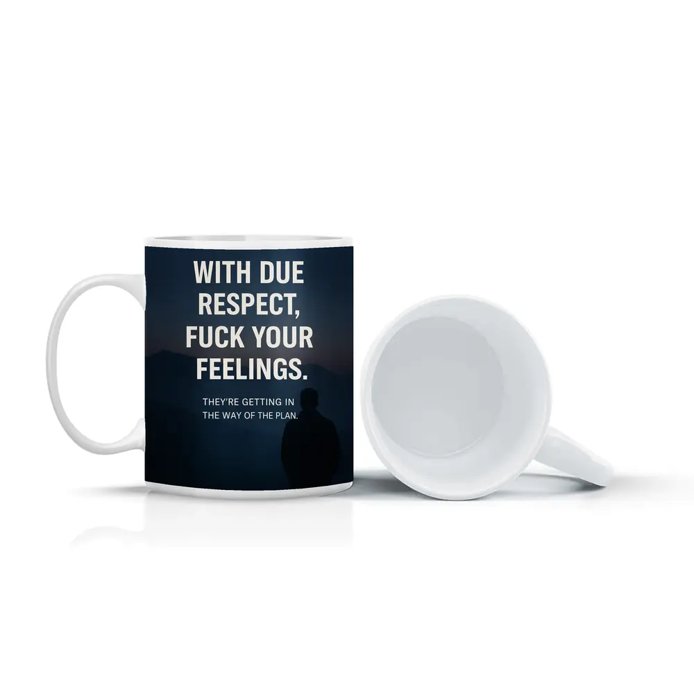 Mindset Discipline Quote Dark Mountain Silhouette – Mugs