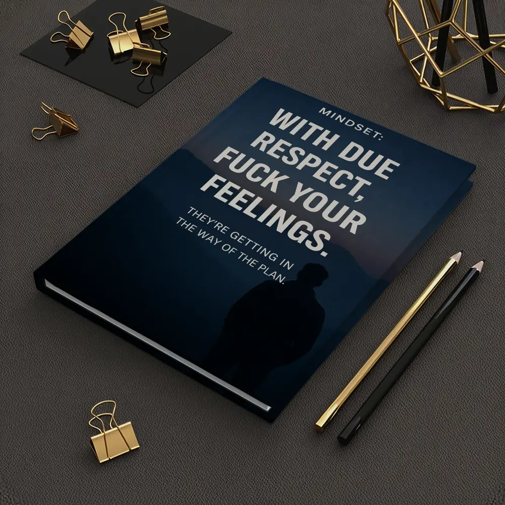 Mindset Discipline Quote Dark Mountain Silhouette – Notebooks