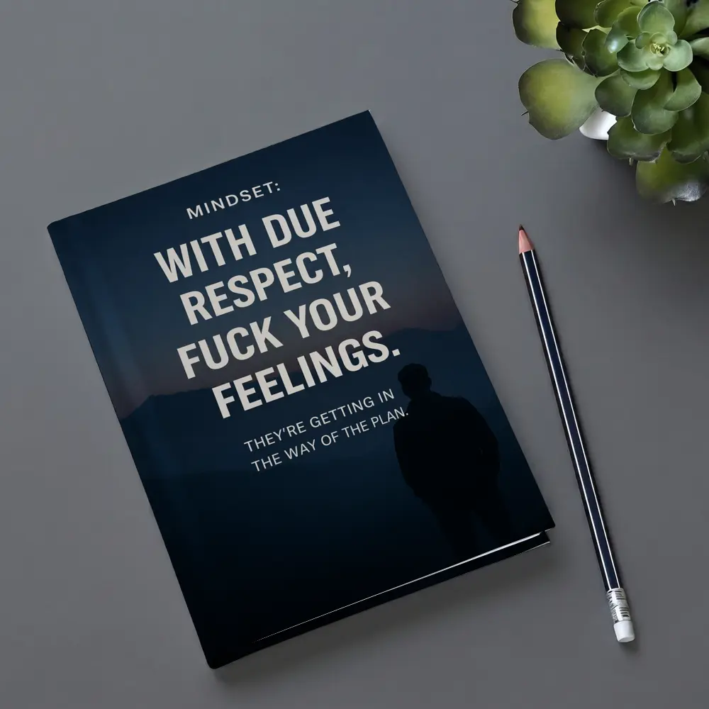 Mindset Discipline Quote Dark Mountain Silhouette – Notebooks