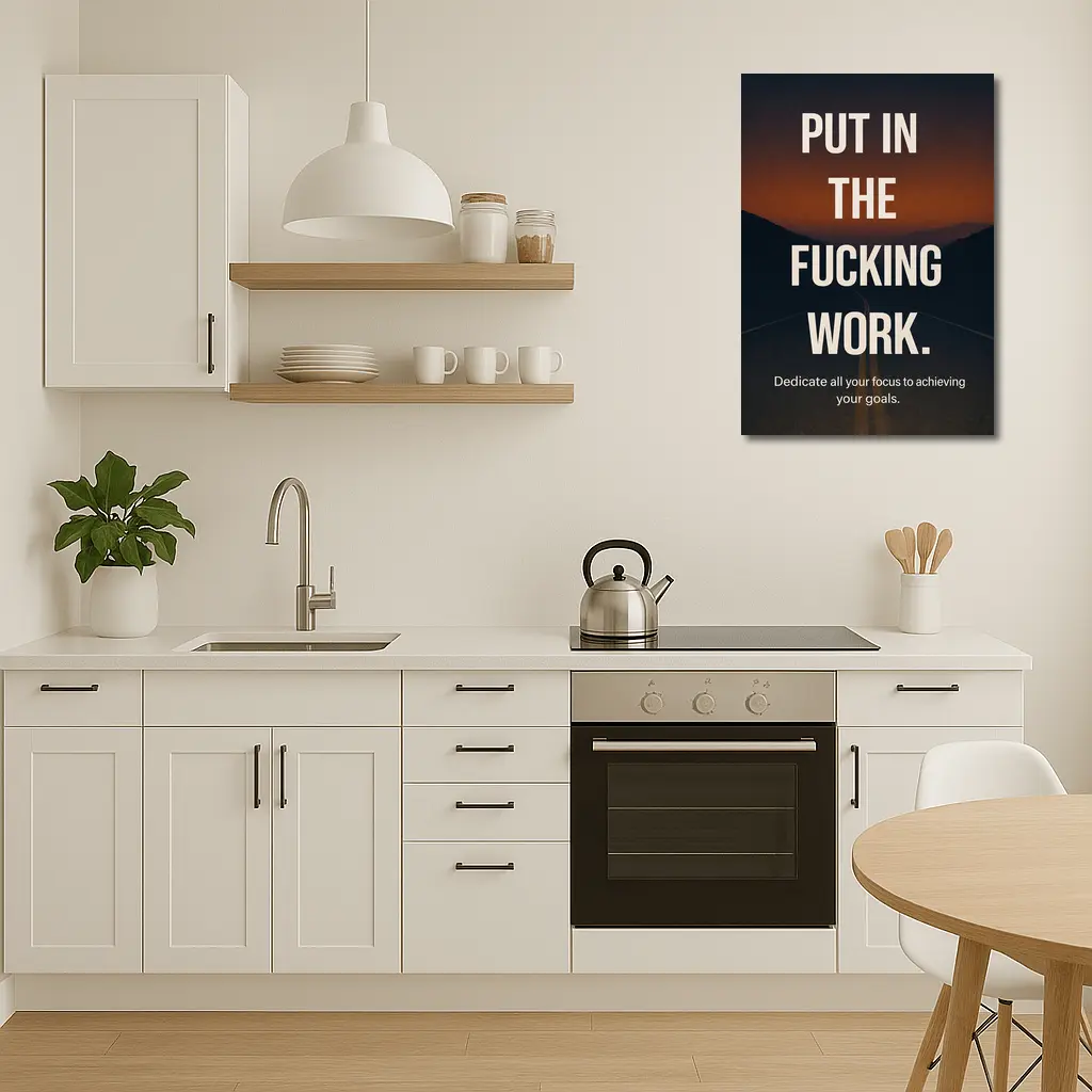 Put In The Work Motivational Road Quote – Wall Art