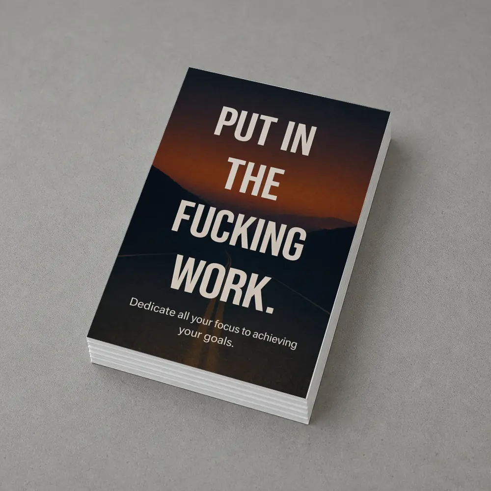 Put In The Work Motivational Road Quote – Postcards