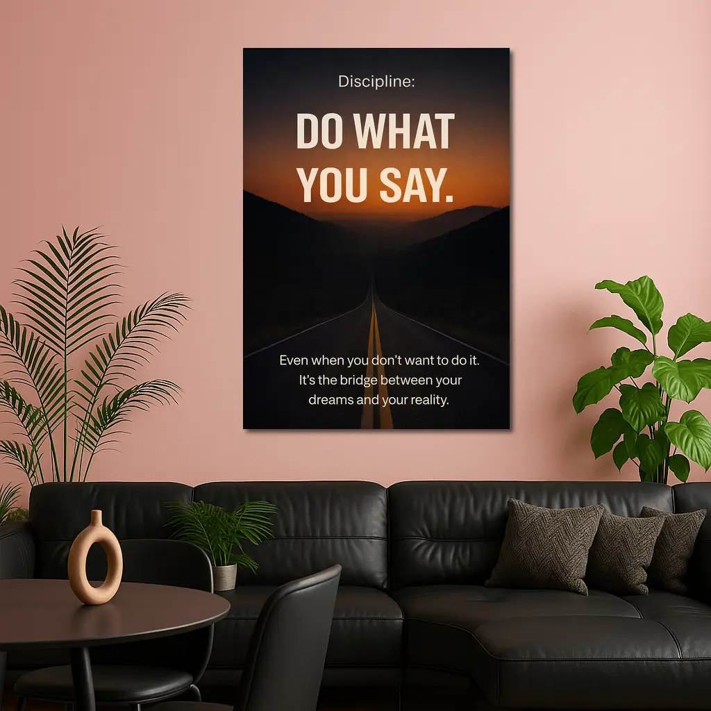 Discipline Do What You Say Motivational Quote – Wall Art