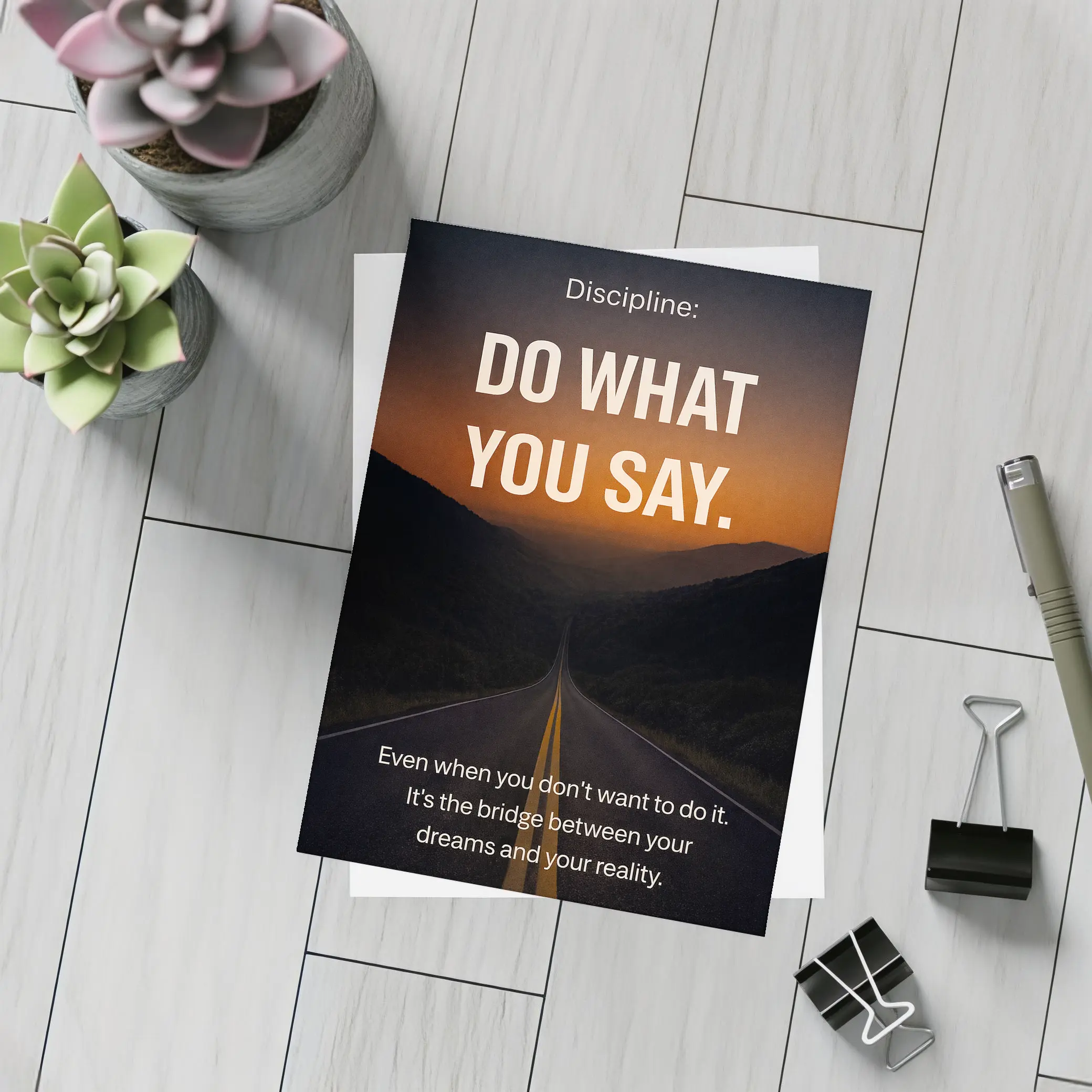 Discipline Do What You Say Motivational Quote – Postcards