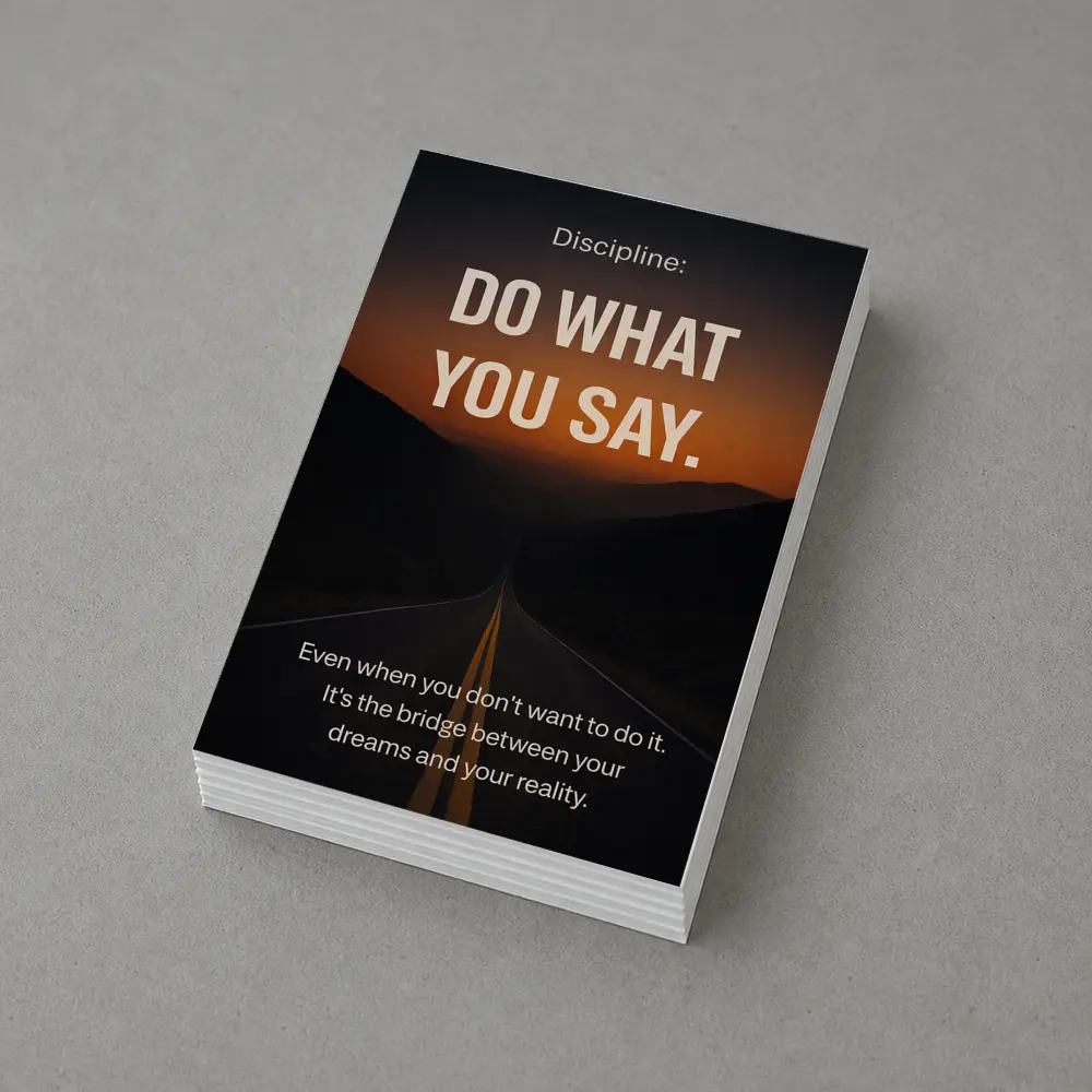 Discipline Do What You Say Motivational Quote – Postcards