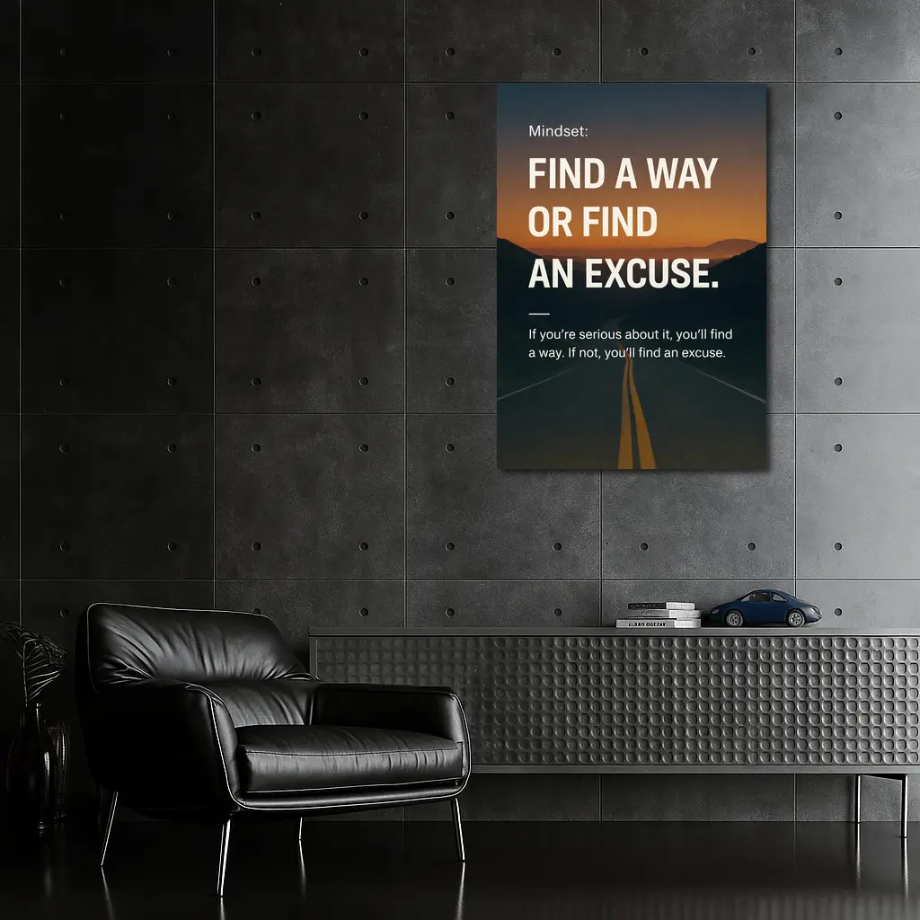 Find A Way Or Find An Excuse Mindset – Wall Art
