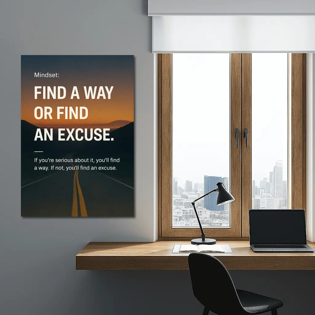 Find A Way Or Find An Excuse Mindset – Wall Art