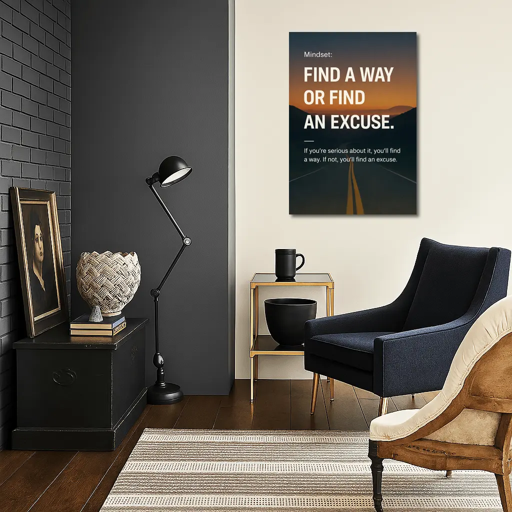 Find A Way Or Find An Excuse Mindset – Wall Art