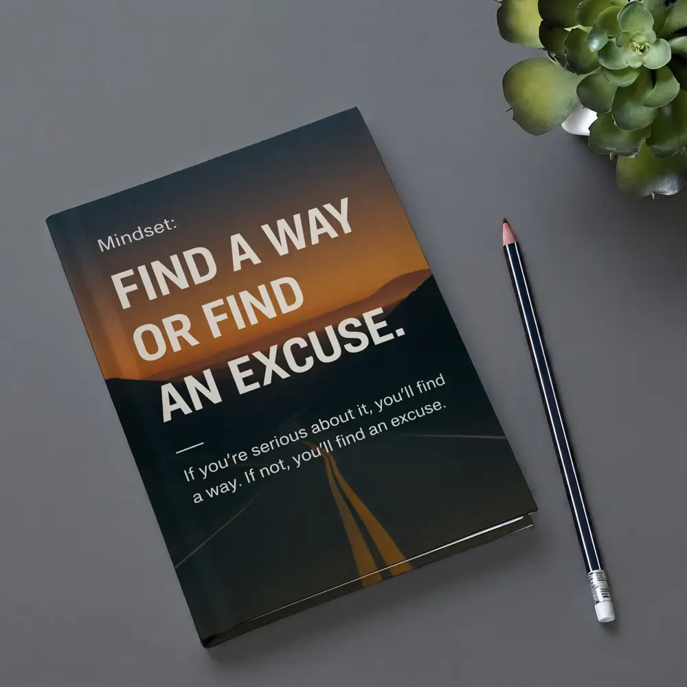 Find A Way Or Find An Excuse Mindset – Notebooks