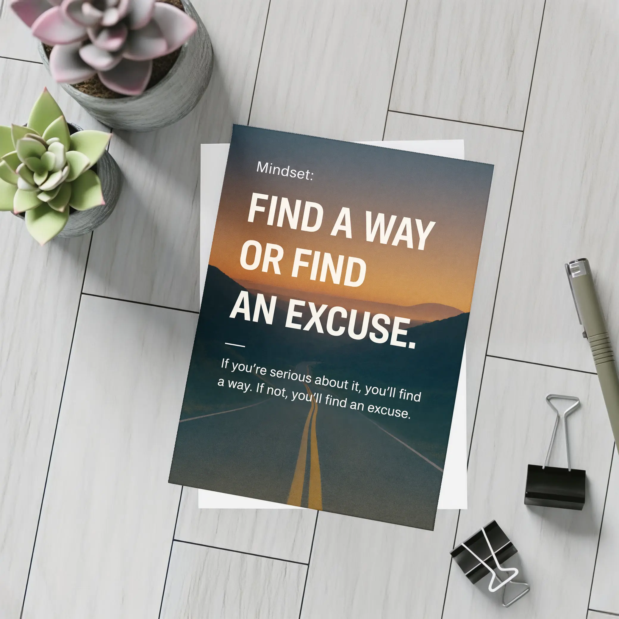 Find A Way Or Find An Excuse Mindset – Postcards