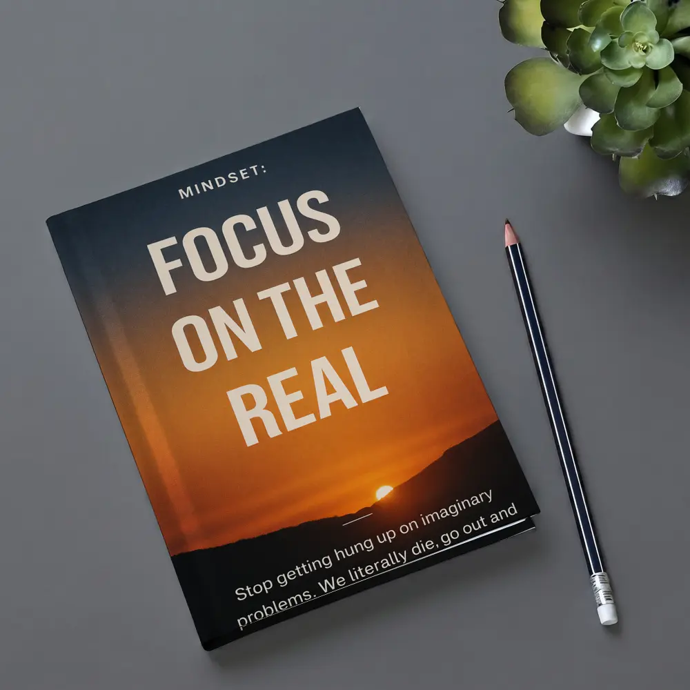 Focus On The Real Mindset Sunset Quote – Notebooks