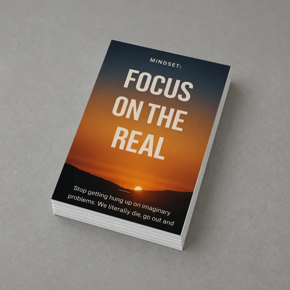Focus On The Real Mindset Sunset Quote – Postcards