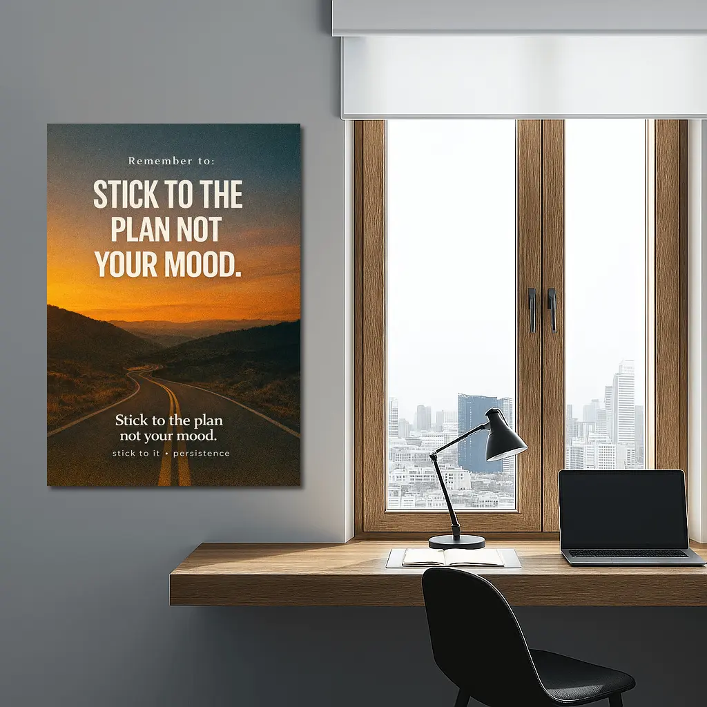 Stick To The Plan Not Your Mood Road – Wall Art
