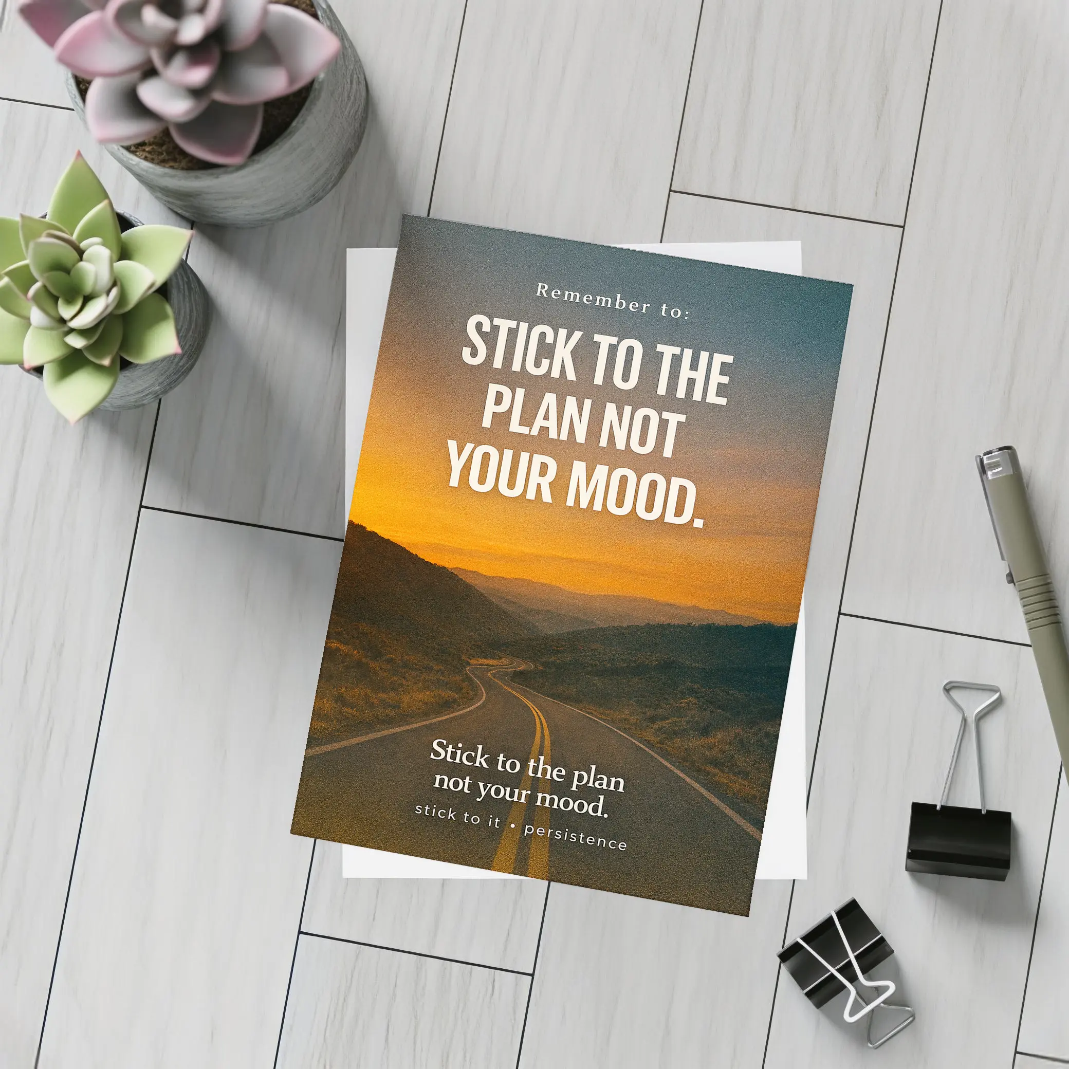 Stick To The Plan Not Your Mood Road – Postcards
